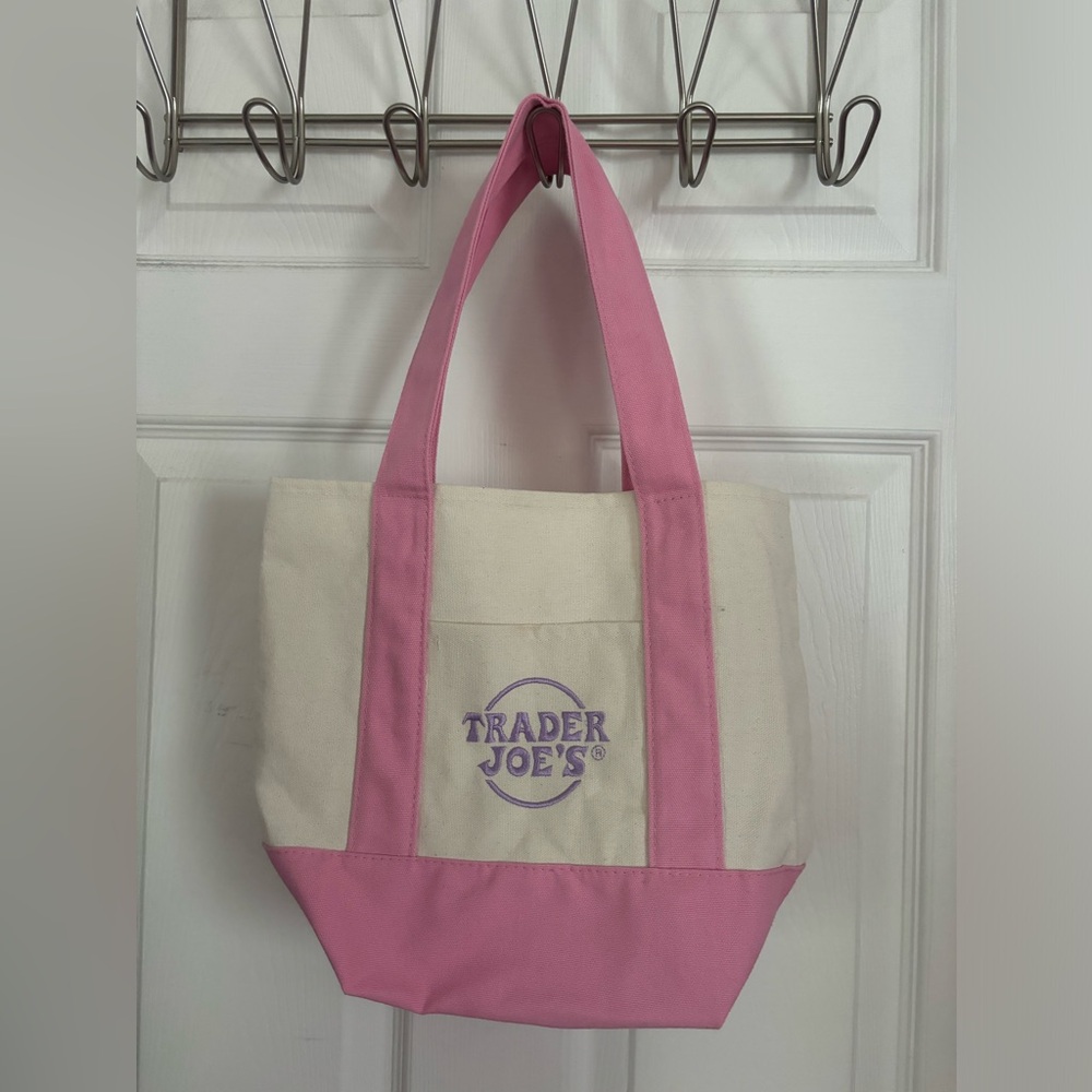 RARE TRADER JOE’s Pink and Cream Tote Bag